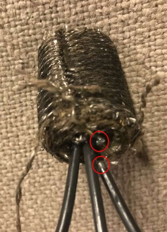 Closeup of failure mode fire fan spring steel